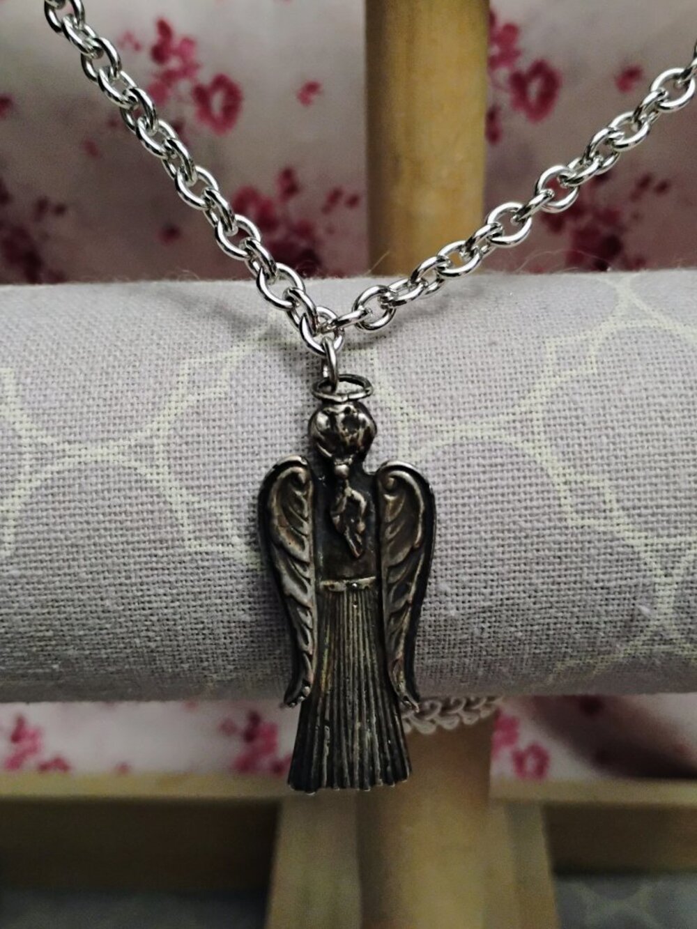 Ponytail Angel Charm Necklace